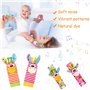 RXYYOS 4Pcs Bébé Poignet et Chaussettes Hochet Jouets Ensemble Poignet de Bell Strap hochets et Chaussettes Pied Finder Animal B