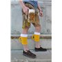 Wadlmaß Original Chaussettes à bière bavaroise avec poignée, jaune/blanc, 10