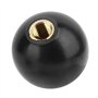 Bouton de Levier à Bille, 5pcs M10 * 35 Bille Ronde en Bakélite Levier Manuel Bâton Fileté Trou Boutons Sphériques Noir pour Mac