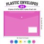 24 Pièces Pochette Plastique A4 Colorée Pochette Documents Transparent Document Dossier Pochettes Chemises avec Bouton-Pression 