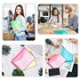 24 Pièces Pochette Plastique A4 Colorée Pochette Documents Transparent Document Dossier Pochettes Chemises avec Bouton-Pression 