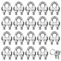 20 Pièces Serre Cable Acier M2 Serre Cable Inox 304 U Boulon Clip de Câble Métalliques pour Câble Métallique de Corde 2mm
