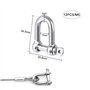 12 Pièces Manille M5 Manille Inox 304 Manille D'ancre Manille D'anneau de D de Chaîne Manille Boucle Manille Droite Manille de L