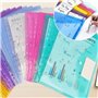 24 Pièces Pochette Plastique A4 avec 11 Trous Colorée Pochette Documents Transparent Document Dossier Pochettes Chemises avec Bo