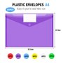 24 Pièces Pochette Plastique A4 Colorée Pochette Documents Transparent Document Dossier Pochettes Chemises avec Bouton-Pression 