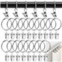 Anneaux Rideaux Metal 40 Pièces Pince à Rideaux Anneaux Rideaux Douche 38mm Clips de Rideau Anneaux Argent pour Tringle à Rideau