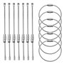 WLUOS 50 Pièces 15 cm Porte-Clés en Fil Porte-Clés en Câble Boucle Cable Porte Clé en Fil Acier Inoxydable avec Serrure à Vis po