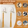Axinost - bois Chausse-pied avec corde suspendue(32cm),chausse-pied à long manche,Chausse-pied en bois de chêne,parfait pour Hom