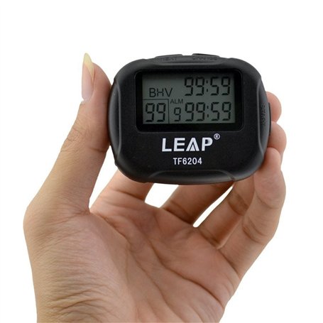 Cuzit Temporisateur d'intervalle Alarme Grand écran LCD numérique TF6204 Chronomètre Pour entraînement