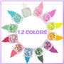 12 Couleurs Paillettes Visage Festival Paillette Maquillage Fluorescent Dans Le Noir Phosphorescent Cheveux Couleurs Lumineuse P
