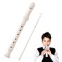 Flute Enfant Flute a Bec Avec Tige de Nettoyage Flûte à Bec Soprano Instrument de Style Allemand Soprano 8 Trous Plastique Amovi