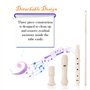 Flute Enfant Flute a Bec Avec Tige de Nettoyage Flûte à Bec Soprano Instrument de Style Allemand Soprano 8 Trous Plastique Amovi