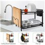 MXTIMWAN Égouttoir à Vaisselle Cuisine 2 Étages INOX - Grande Capacité Avec Plateau Égouttement et Support pour Couverts - Noir