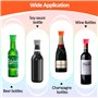 6PCS Bouchon de Bouteille Universel en Silicone - Réutilisable pour Vin, Bière, Champagne - Capsule Originale