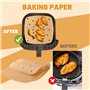 200 Papier Sulfurisé Air Fryer,Antiadhésive Sans Huile Papier Parchemin Accessoires,Perforé Papier Cuisson Air Fryer,pour Friteu
