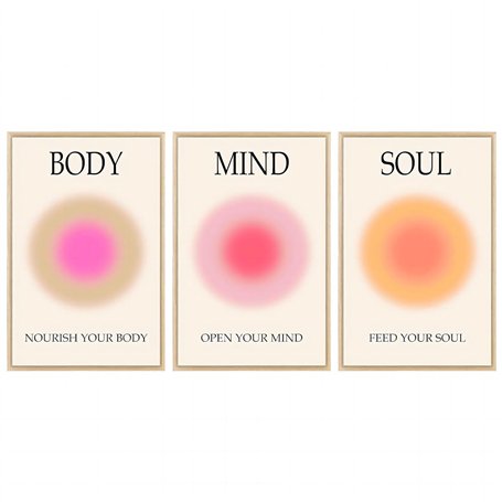 Enthusiasm Ensemble de 3 Panneaux d'affiches colorées dégradées pour Chambre à Coucher