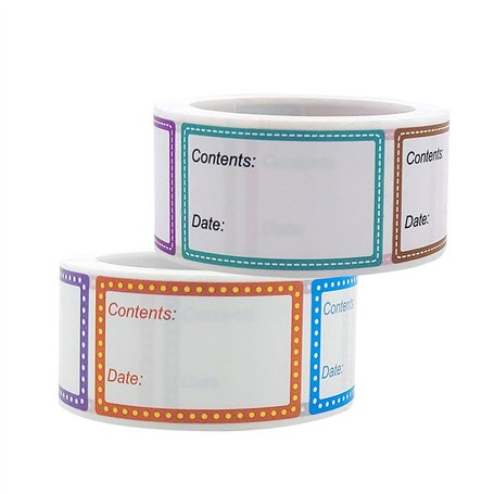 Azlanway Lot de 2 rouleaux de 1000 étiquettes autocollantes multicolores pour congélateur