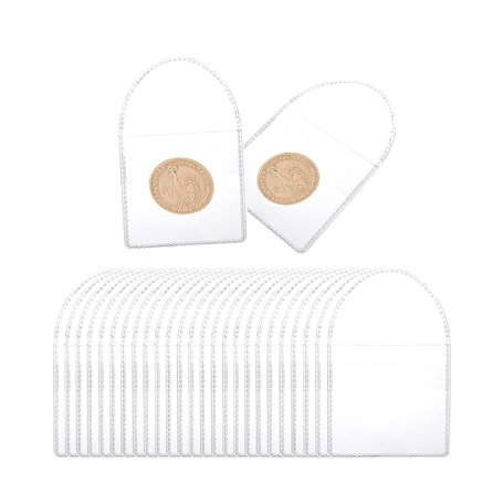 YOYEAH Lot de 50 pochettes transparentes en PVC pour pièces de monnaie