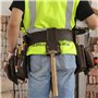 Tourbon Ceinture à outils en cuir véritable pour charpentier, sac de construction, boucle de marteau