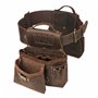 Tourbon Ceinture à outils en cuir véritable pour charpentier, sac de construction, boucle de marteau