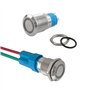Aiqeer 2 Pièces 12 mm Commutateur Bouton-Poussoir Momentané, 12V / 24V 3A Interrupteur à Bouton-Poussoir en Acier Inoxydable Éta