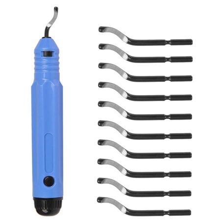 FOCCTS Outil d'ébavurage+10 lames rechanges 145 mm stylo ébavurage ebavureur ébavurer cuivre plastique aluminium acier Porte-out
