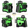 Niveau Laser Vert en 3 x 360 3D 12 Lignes avec Fonction 3° D'auto-Nivellement Auto-équilibrage du Niveau Laser Multifonctionnel