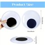 Qaixwuyi 2 Pièces Grands Yeux Ronds Yeux Faits Main Yeux Autocollants Yeux Plastique 15mm Oeil Décoratif Autocollant Grands Yeux