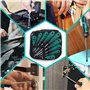 LiRiQi Jeu de 9 Tournevis,Lot de tournevis à têtes plates et cruciformes aimantées,Acier chrome vanadium Outils Professionnels,
