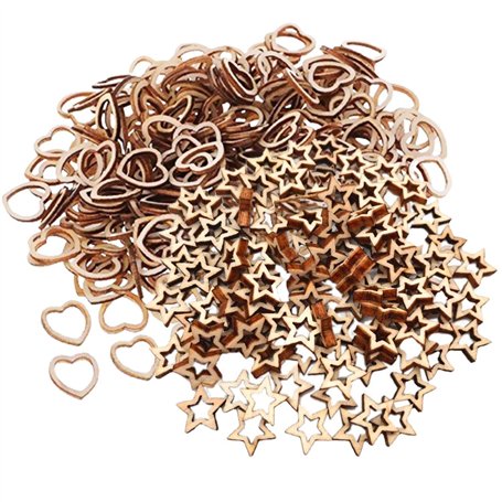 YSJCHEBS 200 Morceaux De Copeaux De Bois en Forme De Cœur