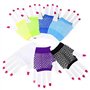 XLKJ Lot de 12 Paires de Gants Demi-Doigts en Résille pour Femme Gants de Filet de Pêche Créatifs de Collocation