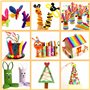 MULEVIP Pipe Cleaners Crafts Kit 1500+ Pcs Bricolage Enfant Pipe Cleaners Crafts Set, Kit Bricolage Enfant, Fournitures Éducativ