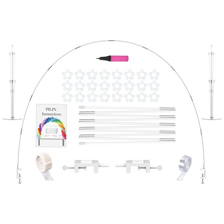 PILIN Kit d'arche de ballons Support d'arche de ballons réutilisable Blanc Ajustable pour les mariages