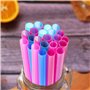 Paille Bubble Tea, 12 Pièces Grosse Paille Plastique Reutilisable, Pailles Multicolores, Paille Lavable, Pailles Alimentaires de
