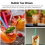 Paille Bubble Tea, 12 Pièces Grosse Paille Plastique Reutilisable, Pailles Multicolores, Paille Lavable, Pailles Alimentaires de