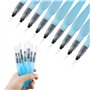 Lot de 9 pinceaux à eau vides en plastique - Avec réservoir d'eau rechargeable - Pour aquarelle et peinture débutant