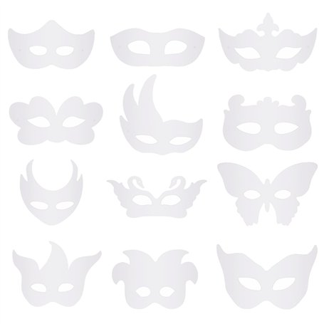 HONGXIN-SHOP Masques pour Enfants Artisanat Carte Blanche Masques à Colorier Masque Cosplay avec Corde élastique pour Costume Ca