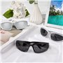 HONGXIN-SHOP Lunettes de Soleil Vintage Lunettes de Ovales Y2K Enveloppant Mode Sport Lunettes Futuriste de Mode pour Hommes Fem