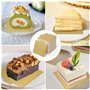 Yesaler Planches à Gâteaux à la Mousse Mini Supports à Gâteau Carré en Carton Doré Plateau de Desserts Assiettes en Papier à Bas