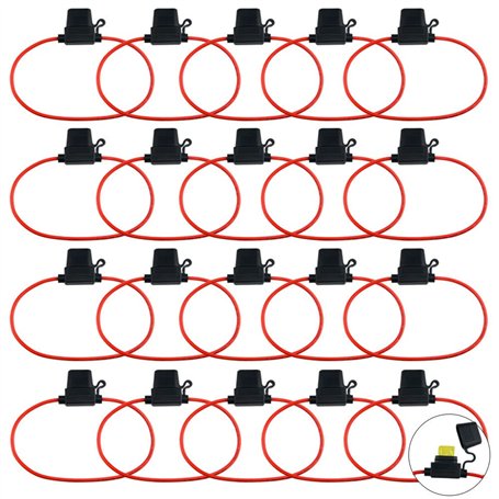 WMYCONGCONG 20 pièces Calibre 14 Porte-fusible en ligne de type lame de taille mini pour fusible à lame mini ATM APM à usage aut