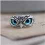 Kagodri Bagues en argent sterling 925 - Bague de fiançailles en forme de chouette avec œil de démon - Style rétro - Réglable - B