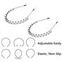 2Pcs Bandeaux en Métal Ondulés Élastiques Unisexes - Serre-tête Sport pour Hommes et Femmes - Accessoires Cheveux