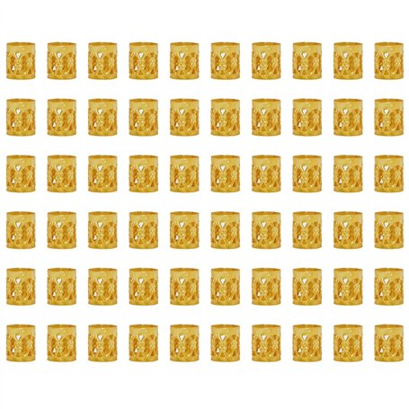 Lot de 60 dreadlocks dorés - Accessoires de cheveux - Perles en métal - Pour tresses