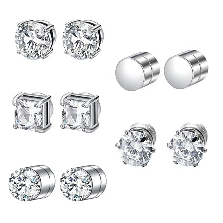 DMNQ 5 Paires Boucle Aimantée Homme Boucles d'Oreilles Magnétiques Fausse Boucle d'Oreille Homme Boucle Aimantée Homme Boucles d