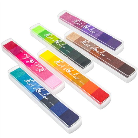 Neikafan 42 Couleurs Coussins Encreurs Tampon Encreur Enfants Dégradé Bleu