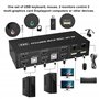 Commutateur KVM Dual Monitor DisplayPort 4K@60Hz Extended Display, Displayport 1.2 KVM Switch 2 in 2 Out avec sortie microphone 