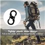 8 Pièces de Petit Mousqueton en Forme S - Double Clip Mini Porte Clé - Type S Clips pour Les Activités de Plein Air (Negro)