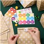 Pochette cadeau kraft avec 48 Autocollants