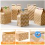 Zeawavsl 20 Pcs Sac en Papier Kraft, Pochette cadeau kraft avec 48 Autocollants, Sachet Bonbons Anniversaire pour Emballer des C