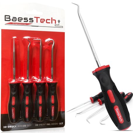 BaessTech Lot de 4 crochets d'impression 3D - Structures de support faciles à enlever - Outil avec pointes trempées et poignée e